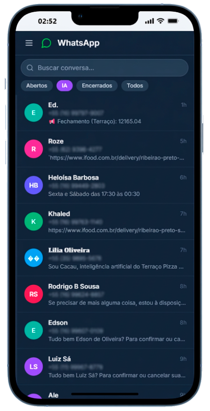WhatsApp integrado ao RestaurantePro